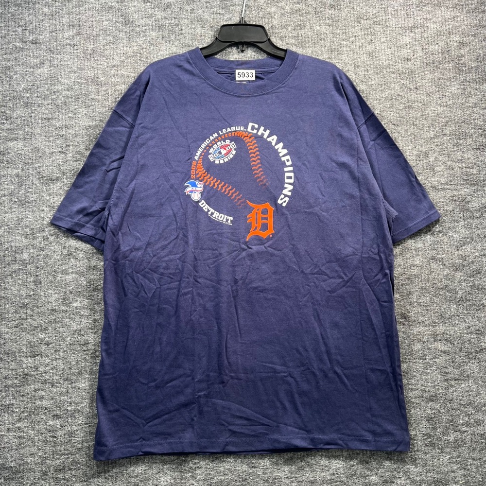 Detroit Tigers 2006 AL Champions T Shirt Mens XL Navy Blue CSA MLB World Series